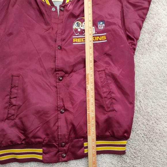 Vtg Washington Commanders Chalk Line Satin Sz Med Bomber Jacket NFL Back Script - Picture 10 of 12